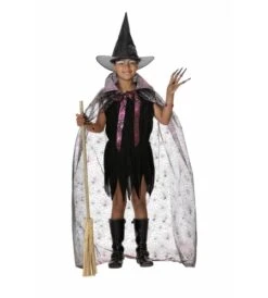 DISFRAZ BRUJA CON CAPA INFANTIL