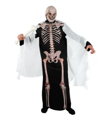 DISFRAZ ESQUELETO TÚNICA ADULTO