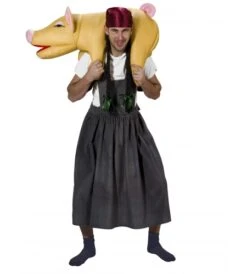 DISFRAZ GRANJERA CON CERDO