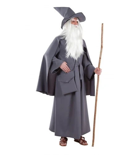 DISFRAZ MAGO GRIS ADULTO