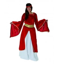 TRAJE MEDIEVAL DONCELLA BURDEOS ADULTO